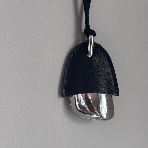 Pewter and Leather Wrapped Pendant Necklace - Picture 3 of 6